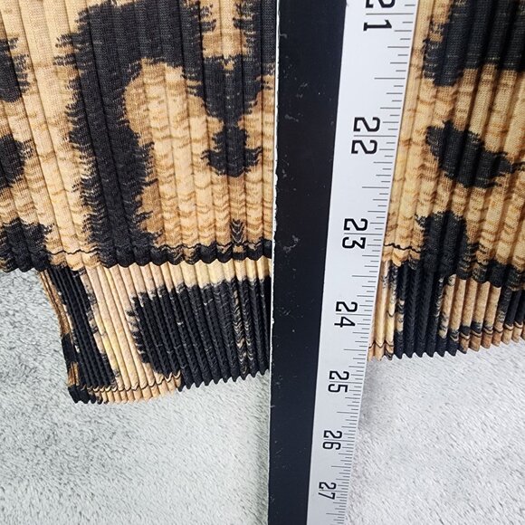 Womens Chicos Collection Leopard Print Pleated & Fringe Cardigan Top Size 2 (L) - Picture 9 of 10